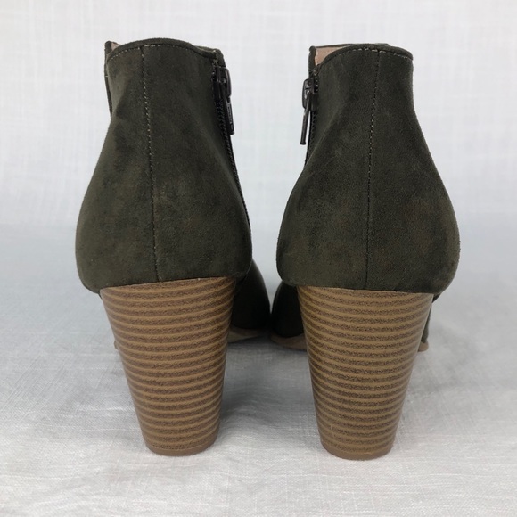 Old Navy | Olive Suede Ankle Bootie Sz 10 - Picture 4 of 8